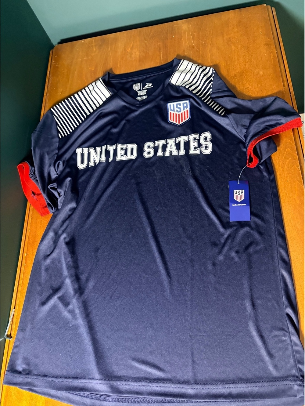 NWT Icon Sports USMNT Men's XL Navy Blue United States Soccer Jersey Official